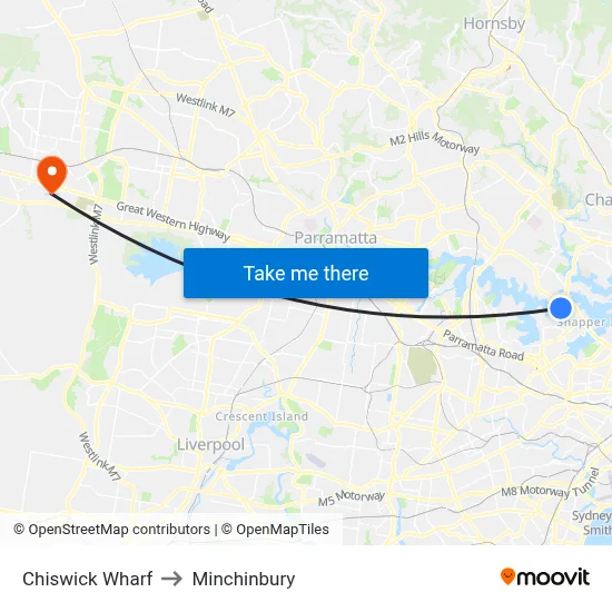 Chiswick Wharf to Minchinbury map