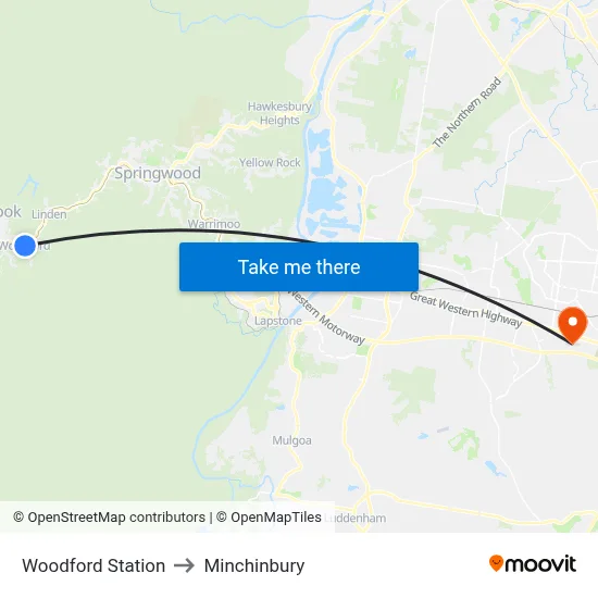 Woodford Station to Minchinbury map
