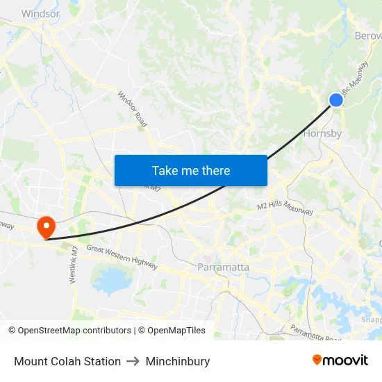 Mount Colah Station to Minchinbury map