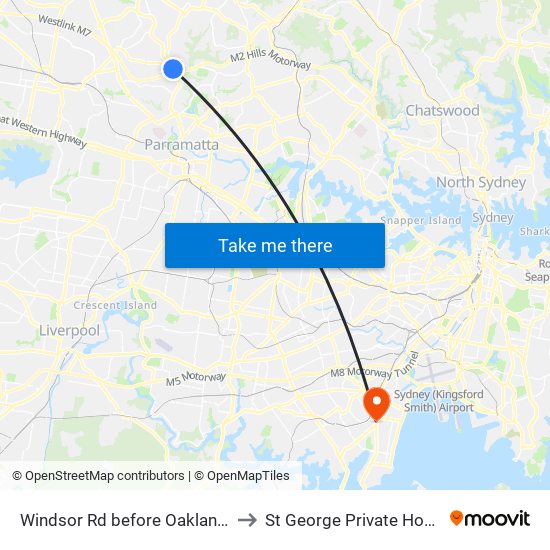 Windsor Rd before Oakland Ave to St George Private Hospital map