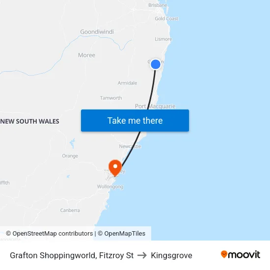 Grafton Shoppingworld, Fitzroy St to Kingsgrove map