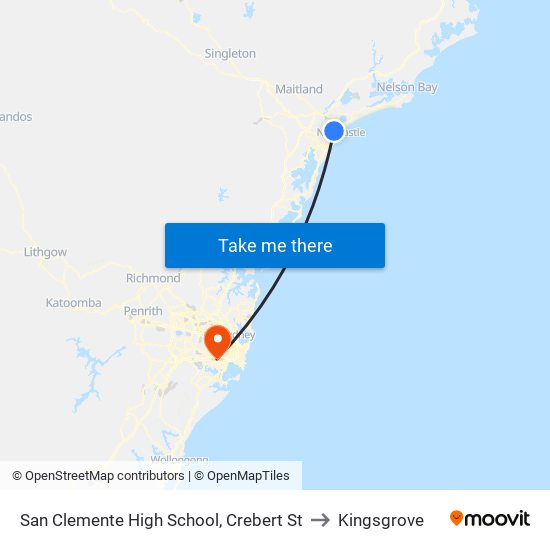 San Clemente High School, Crebert St to Kingsgrove map