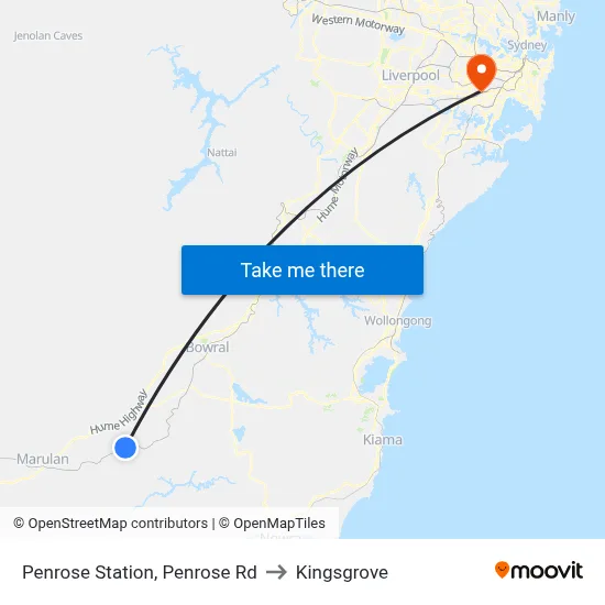 Penrose Station, Penrose Rd to Kingsgrove map
