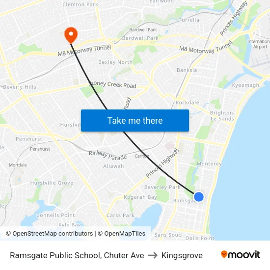 Ramsgate Public School, Chuter Ave to Kingsgrove map