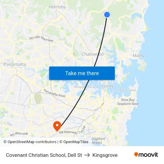 Covenant Christian School, Dell St to Kingsgrove map