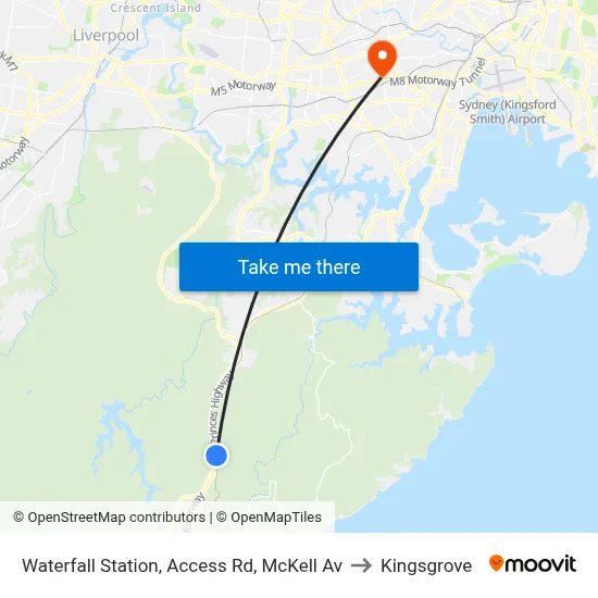 Waterfall Station, Access Rd, McKell Av to Kingsgrove map