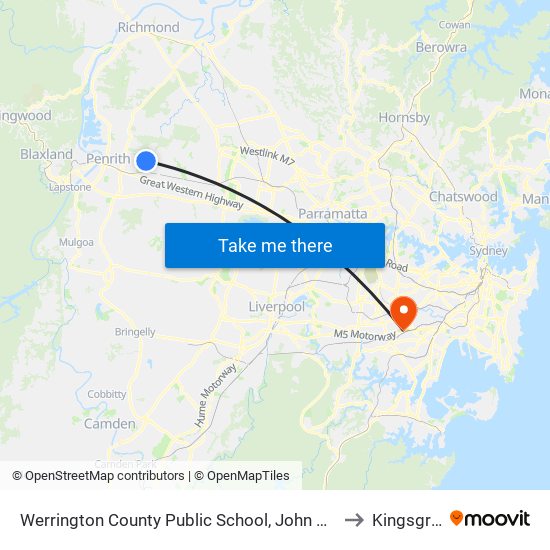 Werrington County Public School, John Batman Ave to Kingsgrove map