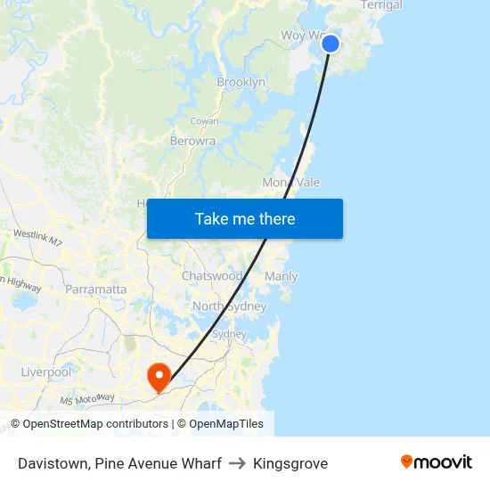 Davistown, Pine Avenue Wharf to Kingsgrove map