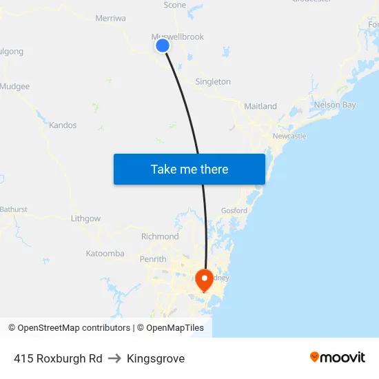 415 Roxburgh Rd to Kingsgrove map
