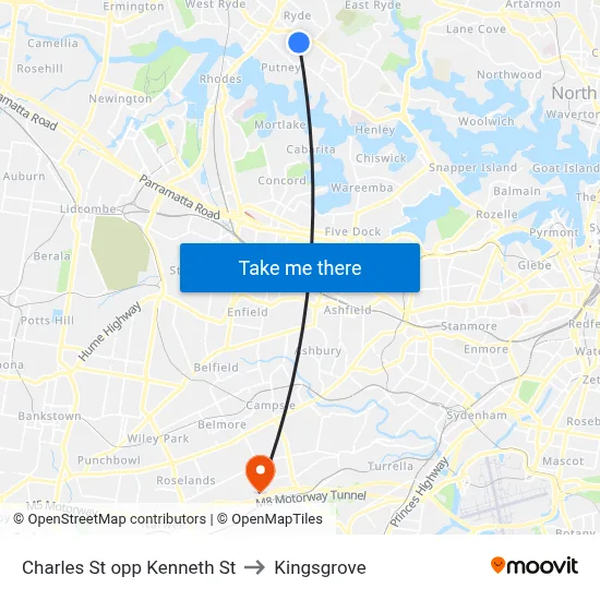 Charles St opp Kenneth St to Kingsgrove map
