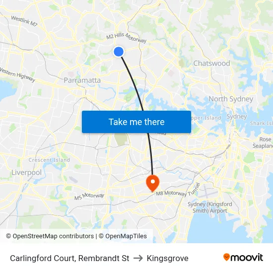 Carlingford Court, Rembrandt St to Kingsgrove map