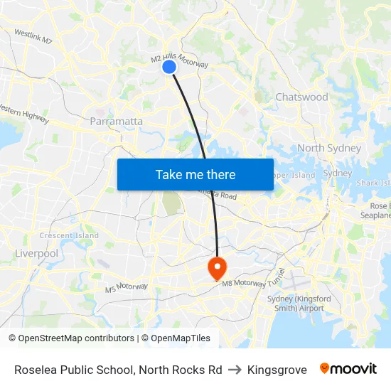 Roselea Public School, North Rocks Rd to Kingsgrove map