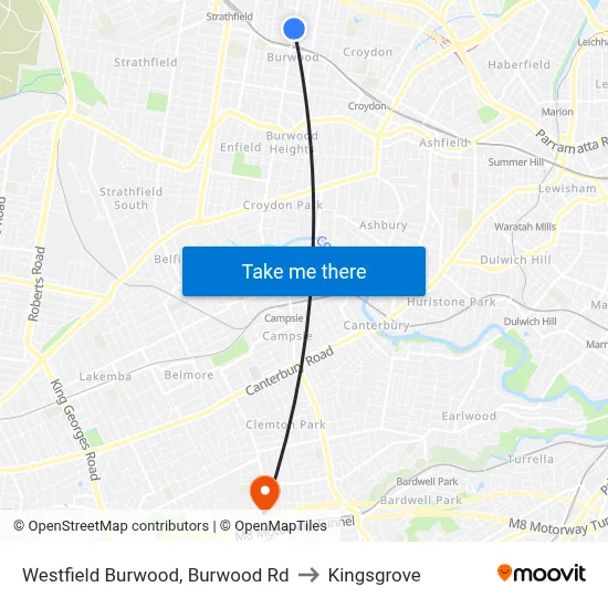Westfield Burwood, Burwood Rd to Kingsgrove map