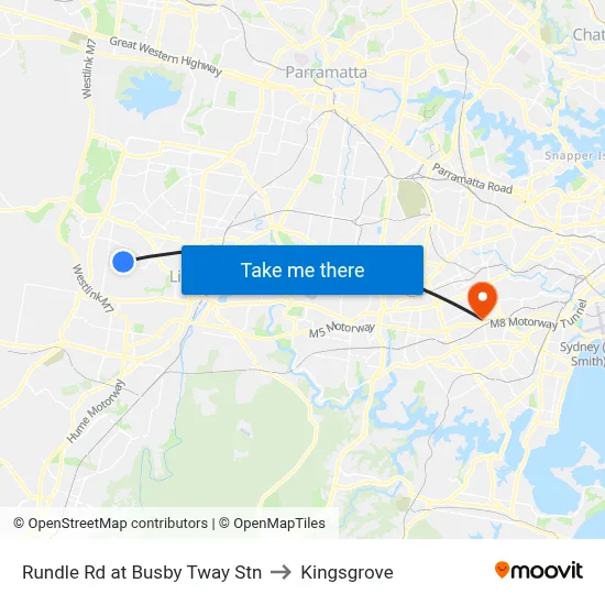 Rundle Rd at Busby Tway Stn to Kingsgrove map