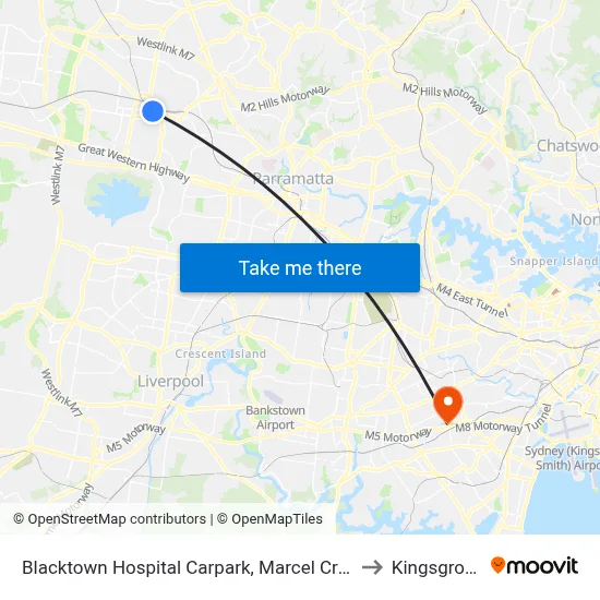 Blacktown Hospital Carpark, Marcel Cres to Kingsgrove map