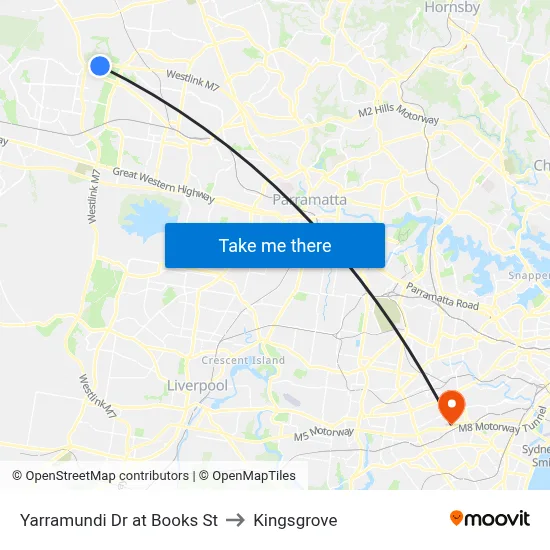 Yarramundi Dr at Books St to Kingsgrove map