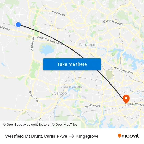 Westfield Mt Druitt, Carlisle Ave to Kingsgrove map