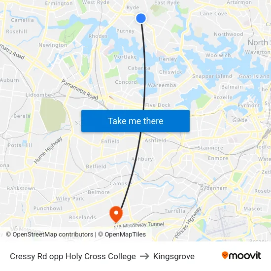 Cressy Rd opp Holy Cross College to Kingsgrove map