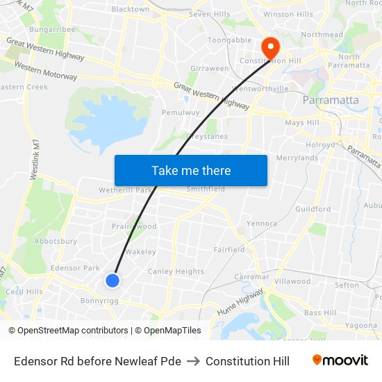 Edensor Rd before Newleaf Pde to Constitution Hill map