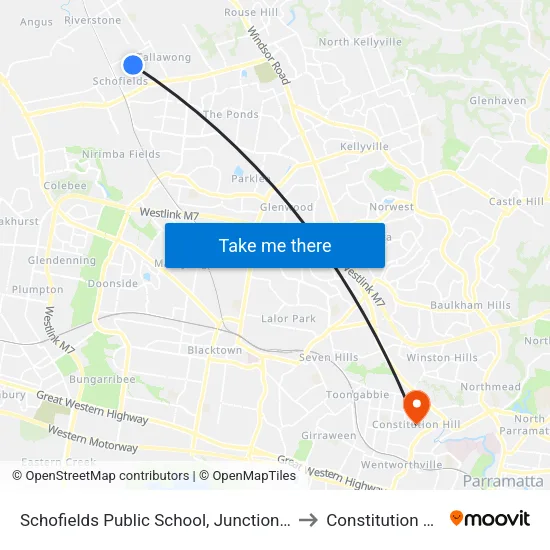 Schofields Public School, Junction Rd to Constitution Hill map
