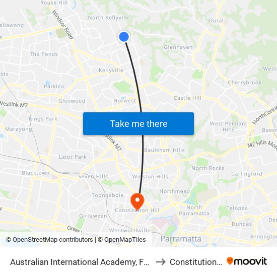 Australian International Academy, Foxall Rd to Constitution Hill map