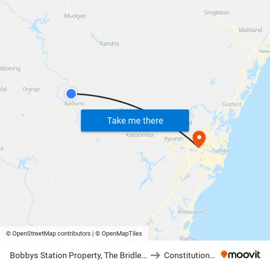 Bobbys Station Property, The Bridle Track to Constitution Hill map