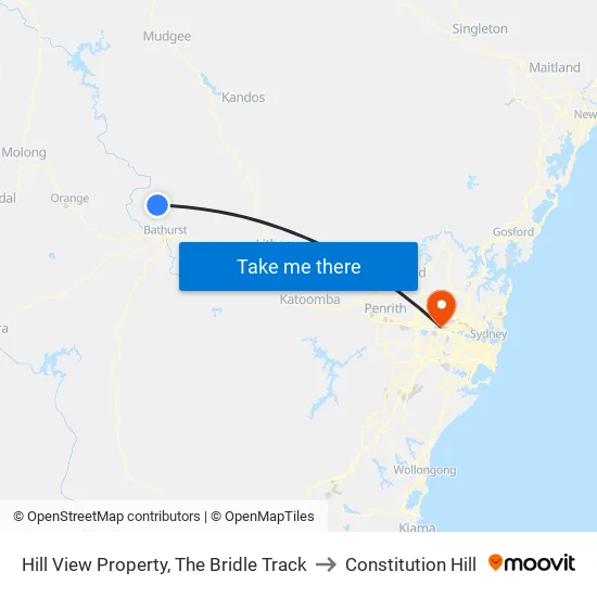 Hill View Property, The Bridle Track to Constitution Hill map