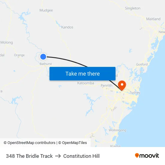 348 The Bridle Track to Constitution Hill map