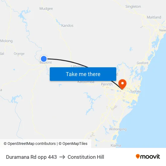 Duramana Rd opp 443 to Constitution Hill map