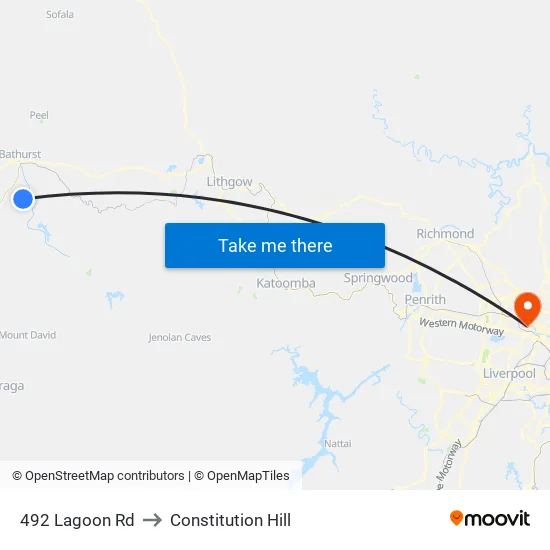 492 Lagoon Rd to Constitution Hill map