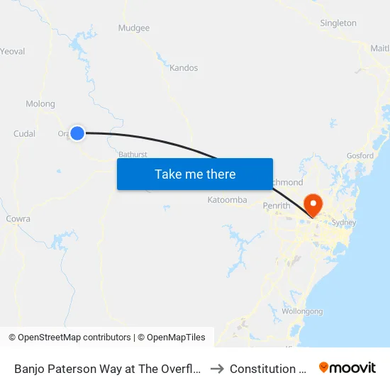 Banjo Paterson Way at The Overflow to Constitution Hill map