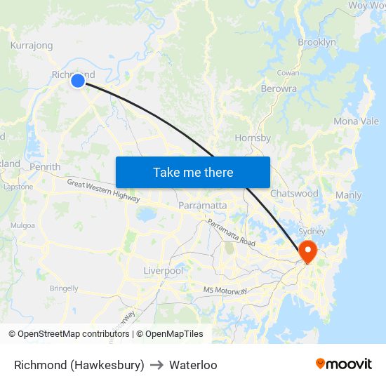 Richmond (Hawkesbury) to Waterloo map