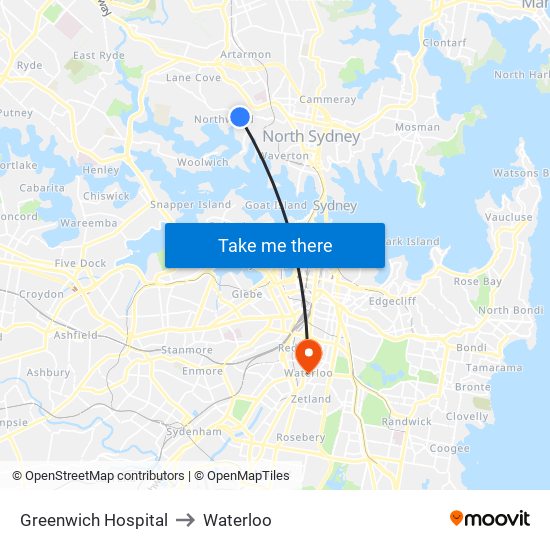 Greenwich Hospital to Waterloo map