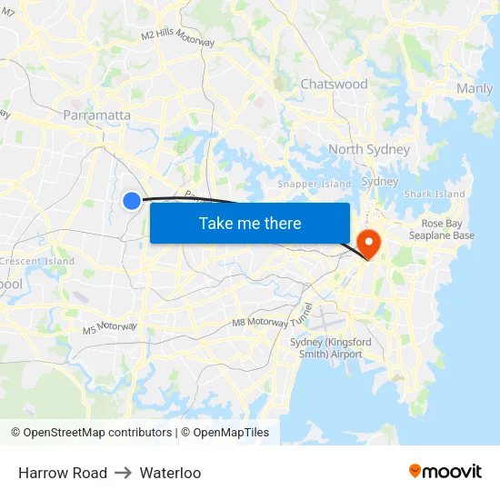 Harrow Road to Waterloo map