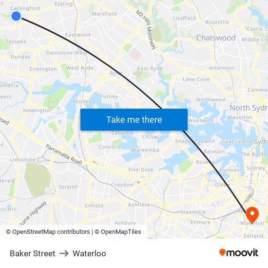 Baker Street to Waterloo map