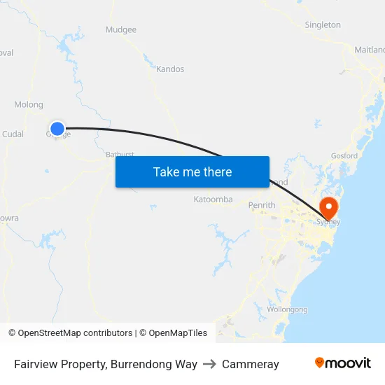 Fairview Property, Burrendong Way to Cammeray map
