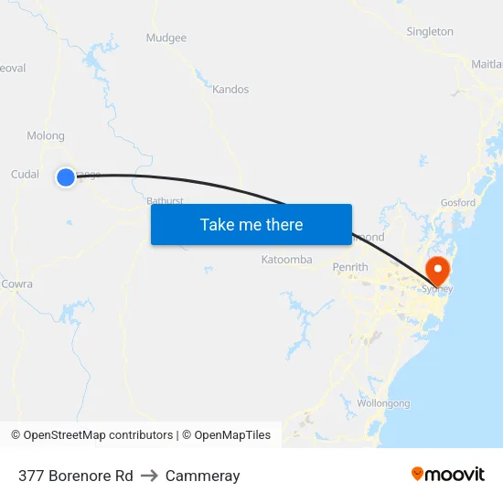377 Borenore Rd to Cammeray map