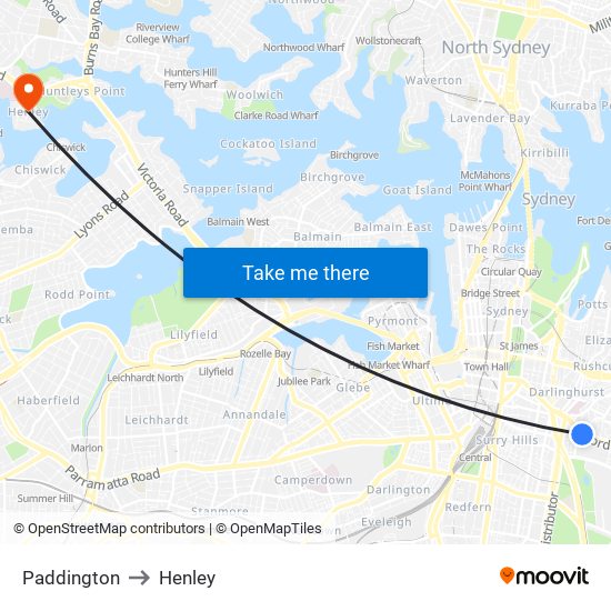 Paddington to Henley map