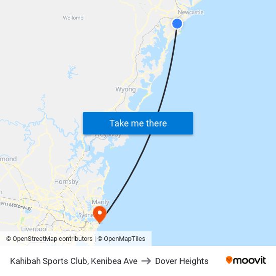 Kahibah Sports Club, Kenibea Ave to Dover Heights map