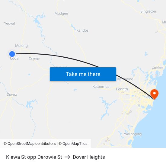 Kiewa St opp Derowie St to Dover Heights map