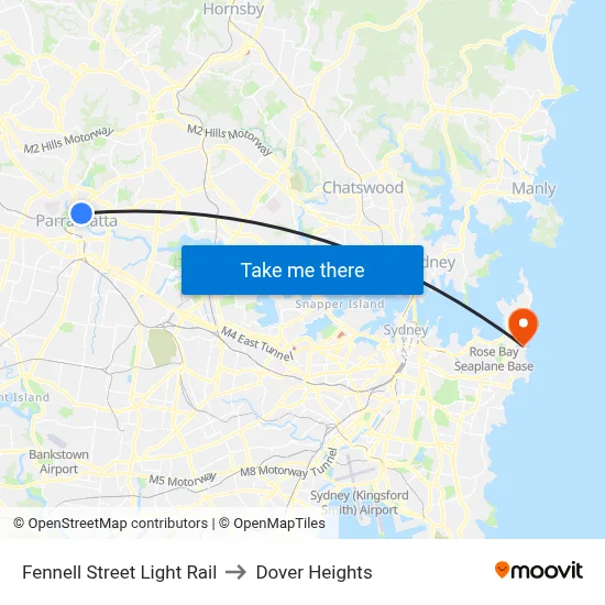 Fennell Street Light Rail to Dover Heights map