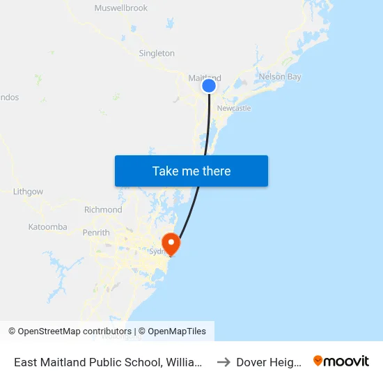East Maitland Public School, William St to Dover Heights map