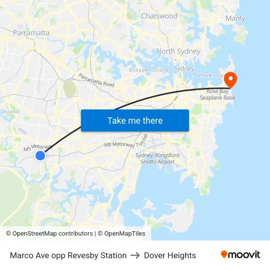 Marco Ave opp Revesby Station to Dover Heights map