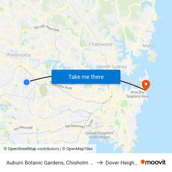 Auburn Botanic Gardens, Chisholm Rd to Dover Heights map