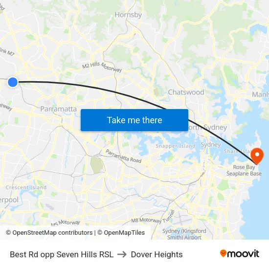 Best Rd opp Seven Hills RSL to Dover Heights map
