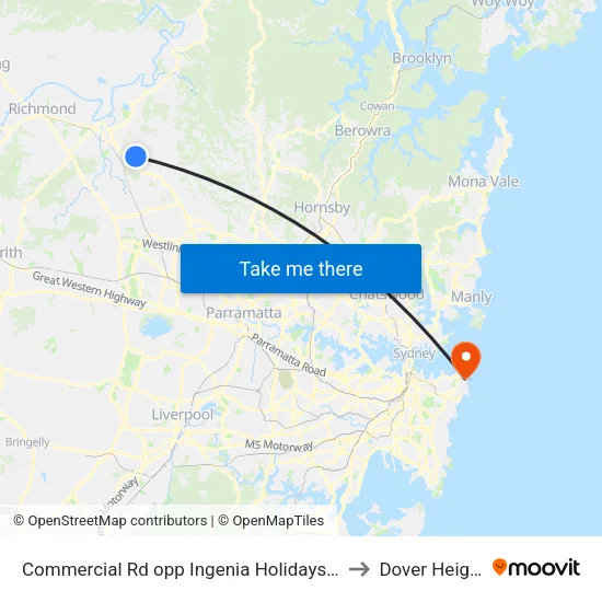 Commercial Rd opp Ingenia Holidays Avina to Dover Heights map