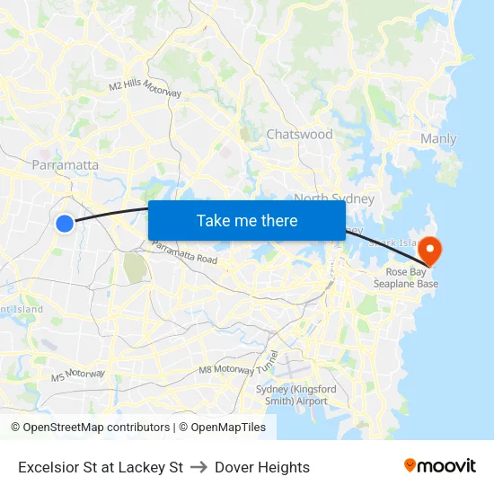 Excelsior St at Lackey St to Dover Heights map