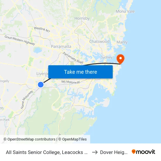 All Saints Senior College, Leacocks Lane to Dover Heights map