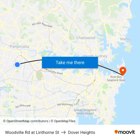 Woodville Rd at Linthorne St to Dover Heights map