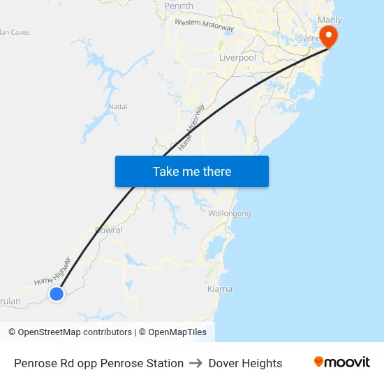 Penrose Rd opp Penrose Station to Dover Heights map